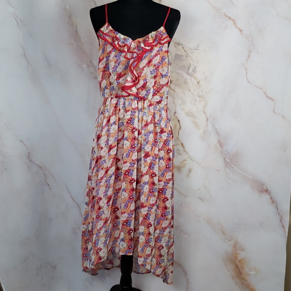 Romy High-Low Floral Dress w Peekaboo Back Medium